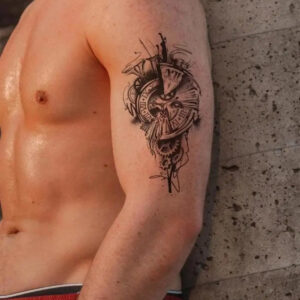 Geçici Kırık Rome Saat Figürlü Dövme Tatto