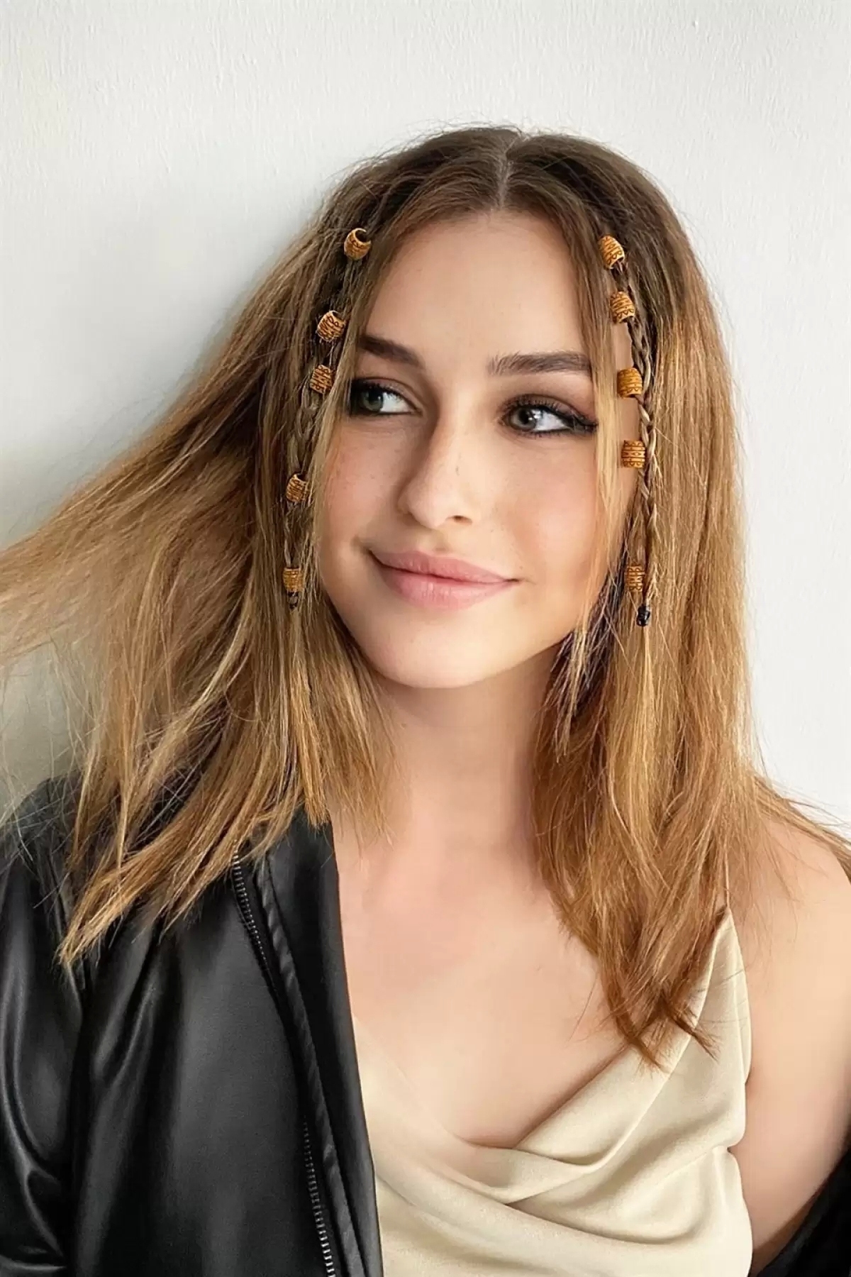 Kahverengi Desenli Saç Boncuğu – Örgü ve Saç Aksesuarı (Hair Bead)