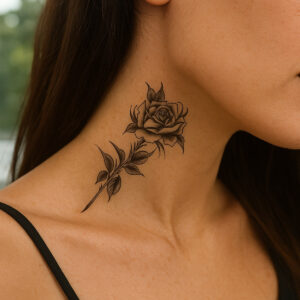 Gül Figürlü Geçici Tattoo – Doğal Görünüm, Kol ve Vücut İçin Gerçekçi Dövme