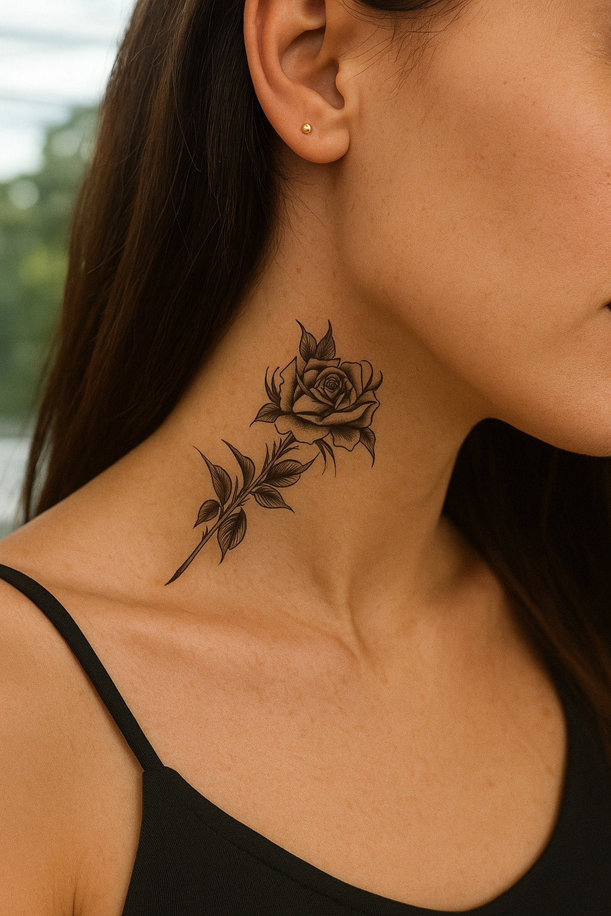 Gül Figürlü Geçici Tattoo – Doğal Görünüm, Kol ve Vücut İçin Gerçekçi Dövme
