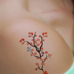Çiçek ve Kelebek Desenli Geçici Mini Dövme – Tattoo Sticker