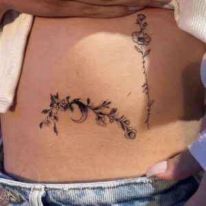 Çiçek Desenli Mini Geçici Dövme – Kolay Uygulanan Tattoo Sticker