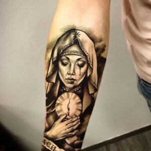 Geçici Rahibe Kadın Dövme Tattoo