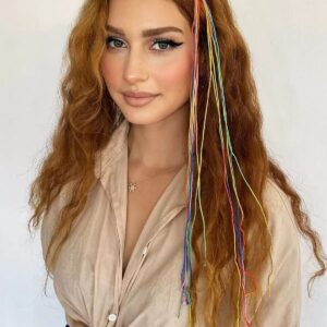 Karışık Renk Kalın İpli Saç Aksesuarı 50 Cm