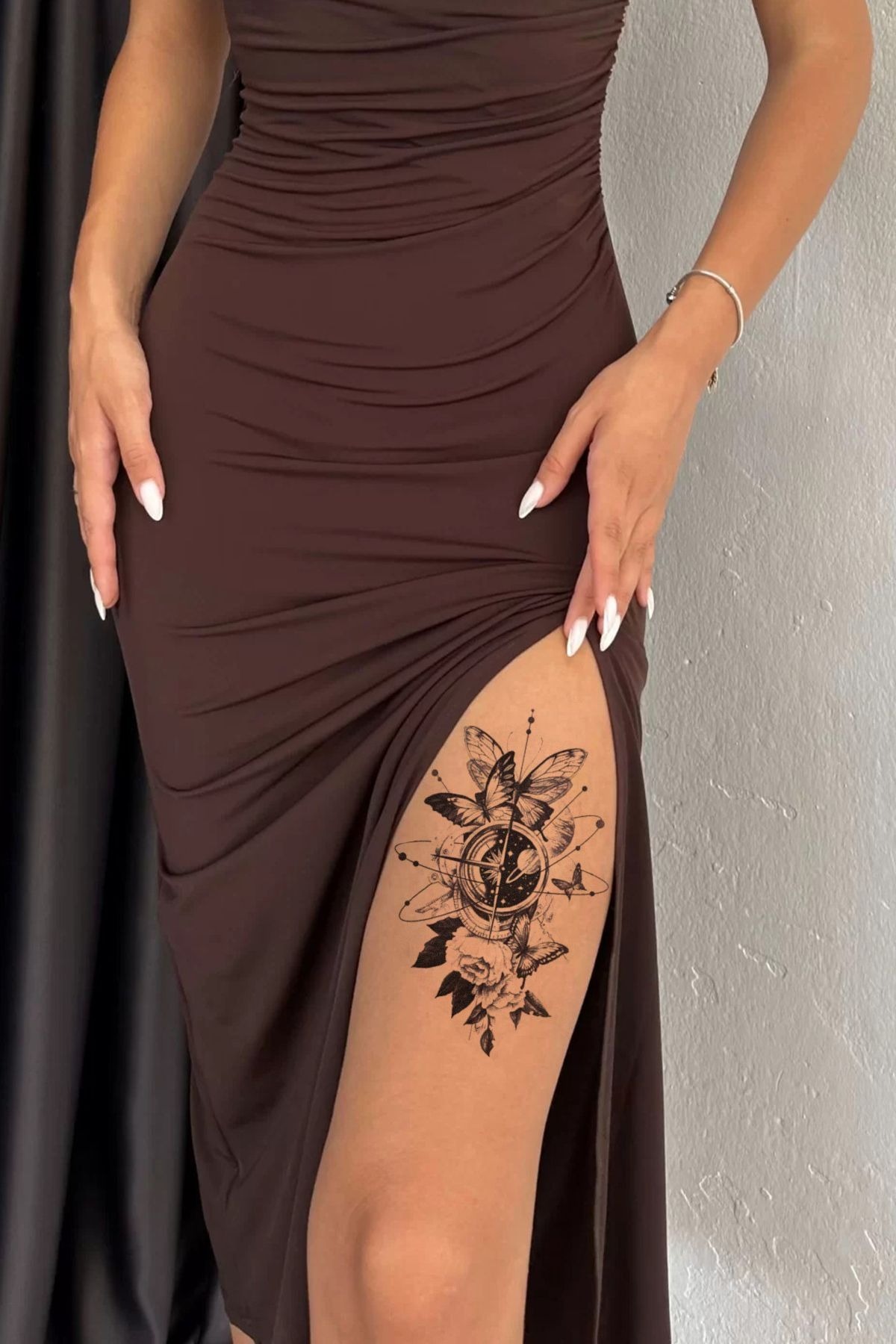 Gezegen Kelebek ve Çiçek Geçici Dövme Tattoo