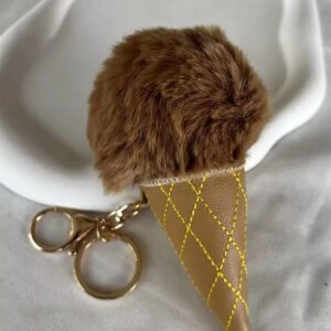 Kahverengi Dondurma Figürlü Peluş Anahtarlık