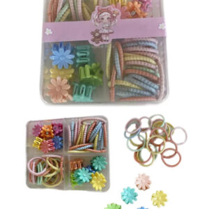 Karışık Renk Lastik ve Yan Toka Kutu Set