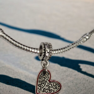 Çelik Bileklik Uyumlu, Red Heart People Charm