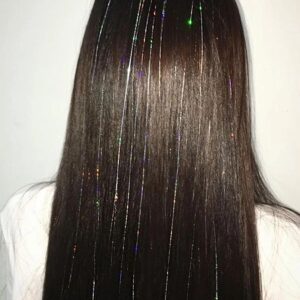 Gri Renk Simli Saç Aksesurı/ Saç Işıltısı Yan Postiş Hair Tinsel Shiny Hair